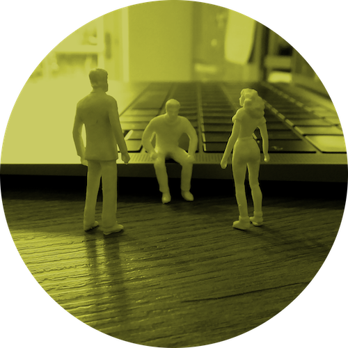 Architectural model people and laptop